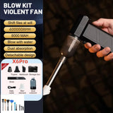 Violent Fan 400000RPM Powerful Air Blower Vacuum Dust Cleaner Type-C Charging Strong Winds 53m/s Brushless Turbo Jet Blower ﻿