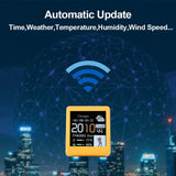 Smart Weather Clock, WIFI Weather Station for Accurate Forecasts and Bitcoin Monitoring, Creative Digital Ornaments for Desktop