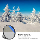 K&F Concept 67mm 77mm 82mm Nano-K CPL Camera Lens Filter Ultra Slim Optics Multi Coated Circular Polarizer with 3 Cleaning Cloth