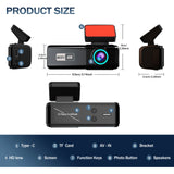 Aprilboy 4K WIFI Dash Cam 2160P Car DVR Support front & rear lens Auto Car Camera with Night Vision G-Sensor 24H Parking Monitor
