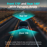 Aprilboy 4K WIFI Dash Cam 2160P Car DVR Support front & rear lens Auto Car Camera with Night Vision G-Sensor 24H Parking Monitor