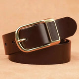 Genuine Leather For Men's High Quality Buckle Jeans Cowskin Casual Belts Business Cowboy Waistband Male Fashion Designer 2024New