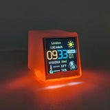 Smart Weather Clock, WIFI Weather Station for Accurate Forecasts and Bitcoin Monitoring, Creative Digital Ornaments for Desktop